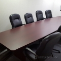 Black Leather High Back Rolling Meeting Chair